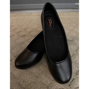 SafeTstep  Women's Tressa Black Slip-Resistant Rubber Pump Heel Shoes 8 1/2